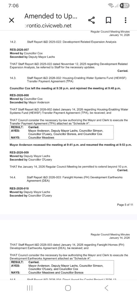 January 2026 meeting grant and earthworks